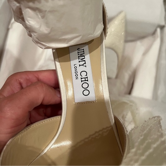 JIMMY CHOO Averly 100 bow-trimmed pumps bridal heels wedding - Picture 7 of 12
